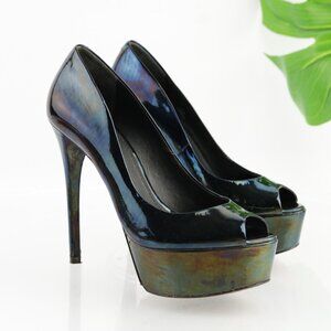 Brian Atwood Womens Bambola Pumps Size 6 Black Color Change Platform Heel Shoes